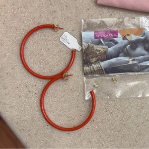 Sheila Fajl Orange Hoop Earrings